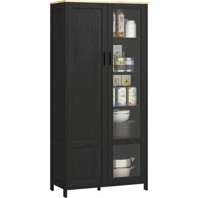 ARRIGONI Buffet De Cuisine Armoire De Cuisine Meuble Vitrine Avec Étagères Réglables Et 9 Compartiments 76 X 36 X 160 Cm Noir - Publicité ARRIGONI Buffet De Cuisine Armoire De Cuisine Meuble Vitrine Avec Étagères Réglables Et 9 Compartiments 76 X 36 X 160 Cm Noir - Publicité