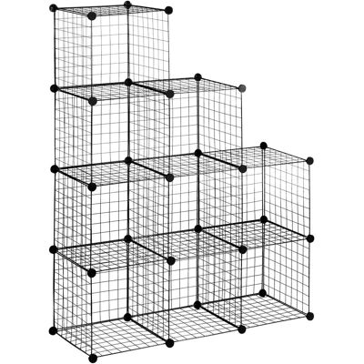 OEM Étagère Cube Modulable Diy Avec 9 Compartiments En Treillis Métallique Pour Salon, Chambre À Coucher, Noir - Publicité OEM Étagère Cube Modulable Diy Avec 9 Compartiments En Treillis Métallique Pour Salon, Chambre À Coucher, Noir - Publicité