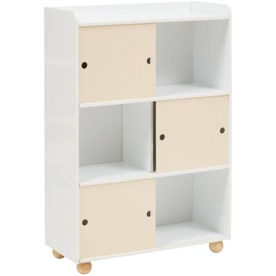 Meuble De Rangement 3 Portes 2 Niveaux "bouli" Beige Atmosphera For Kids - - - Publicité Meuble De Rangement 3 Portes 2 Niveaux "bouli" Beige Atmosphera For Kids - - - Publicité