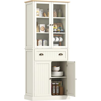 ARRIGONI Meuble De Rangement Garde-manger 5 Niveaux Avec Tiroir 76x40x182.5 Cm Blanc Creme - Publicité ARRIGONI Meuble De Rangement Garde-manger 5 Niveaux Avec Tiroir 76x40x182.5 Cm Blanc Creme - Publicité