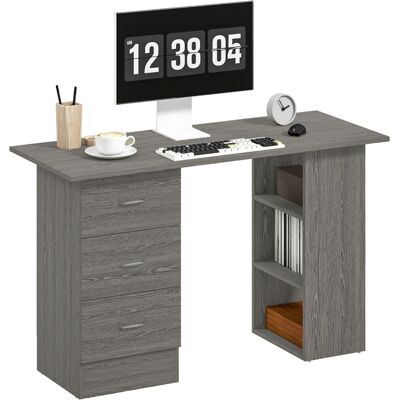 Generic Bureau Moderne Avec 3 Tiroirs Et 3 Étagères Pour Chambre Et Bureau, En Bois, 120 X 49 X 72 Cm, Gris - Publicité Generic Bureau Moderne Avec 3 Tiroirs Et 3 Étagères Pour Chambre Et Bureau, En Bois, 120 X 49 X 72 Cm, Gris - Publicité
