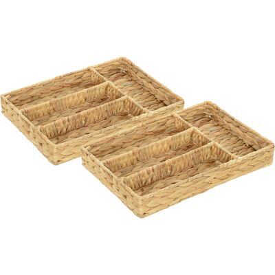 ARRIGONI Set De 2 Paniers De Rangement Avec Compartiments Pour Organisation Salon Cuisine Chambre - Publicité ARRIGONI Set De 2 Paniers De Rangement Avec Compartiments Pour Organisation Salon Cuisine Chambre - Publicité
