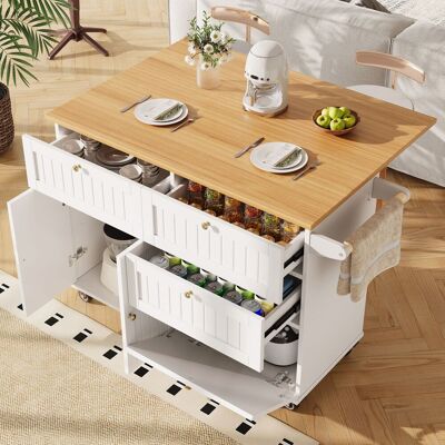 ACKERMAN Îlot De Cuisine Moderne, Meuble De Cuisine, Buffet, Desserte De Salle À Manger Aspect Bois, Buffet, Table De Salle À Manger Multifonctionnelle Avec Rangements, Desserte De Salle À Manger Avec Placards - Publicité ACKERMAN Îlot De Cuisine Moderne, Meuble De Cuisine, Buffet, Desserte De Salle À Manger Aspect Bois, Buffet, Table De Salle À Manger Multifonctionnelle Avec Rangements, Desserte De Salle À Manger Avec Placards - Publicité