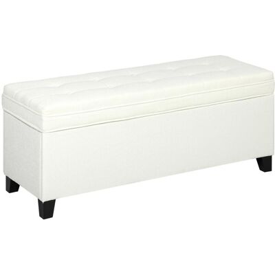 OEM Banc De Rangement Avec 2 Charnières De Sécurité Et Plateau Rabattable Pour Chambre Ou Salon, 120 X 40 X 48 Cm, Crème - Publicité OEM Banc De Rangement Avec 2 Charnières De Sécurité Et Plateau Rabattable Pour Chambre Ou Salon, 120 X 40 X 48 Cm, Crème - Publicité