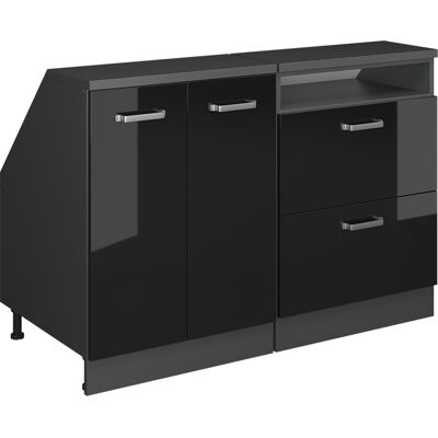 Ensembles De Meuble De Rangement Sous Pente Rion, Noir Haute Brillance, 120cm Lot De 2 Caissons 60 Cm De Profondeur, Vicco - Publicité Ensembles De Meuble De Rangement Sous Pente Rion, Noir Haute Brillance, 120cm Lot De 2 Caissons 60 Cm De Profondeur, Vicco - Publicité