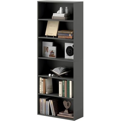 OEM Bibliothèque Étagère De Rangement 6 Niveaux Avec Étagères Réglables Pour Salon, Chambre, Bureau, 60x24x158,5cm, Noir - Publicité OEM Bibliothèque Étagère De Rangement 6 Niveaux Avec Étagères Réglables Pour Salon, Chambre, Bureau, 60x24x158,5cm, Noir - Publicité