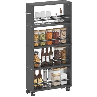 OEM Étagère Multifonctionnelle À Roulettes, Design Fin, 4 Compartiments, 45 X 15 X 91 Cm, Noire Pour Rangement De Livres, Documents Et Objets Décoratifs Idéal Pour Salon, Chambre À Coucher Ou Bureau - Publicité OEM Étagère Multifonctionnelle À Roulettes, Design Fin, 4 Compartiments, 45 X 15 X 91 Cm, Noire Pour Rangement De Livres, Documents Et Objets Décoratifs Idéal Pour Salon, Chambre À Coucher Ou Bureau - Publicité