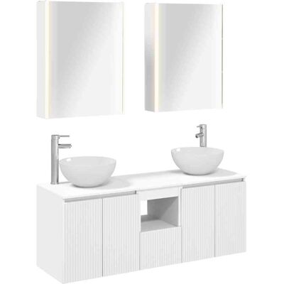 Ensemble D'Armoire De Salle De Bain 5 Pcs Blanc Vidaxl - Publicité Ensemble D'Armoire De Salle De Bain 5 Pcs Blanc Vidaxl - Publicité