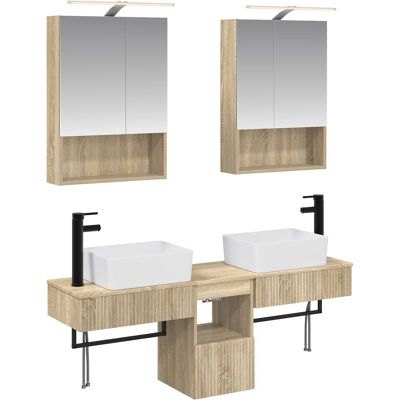Ensemble D'Armoire De Salle De Bain 5 Pcs Chêne Sonoma Vidaxl - Publicité Ensemble D'Armoire De Salle De Bain 5 Pcs Chêne Sonoma Vidaxl - Publicité