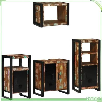 OEM Ensemble De Mobilier De Salle De Bain 4 Pcs - Faf7291712428173 - Bois Recyclé Solide - Marron - Style Industriel - Publicité OEM Ensemble De Mobilier De Salle De Bain 4 Pcs - Faf7291712428173 - Bois Recyclé Solide - Marron - Style Industriel - Publicité