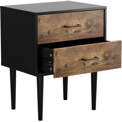 CAPSKA Caizitable De Chevet Rétro Avec Deux Tiroirs, Table D’appoint De Style Industriel, Adaptée À La Chambre, Au Couloir, Au Salon Et À La Chambre D’enfant, Brun Vintage, 51x 38x 66cm, 1 Pièce - Publicité CAPSKA Caizitable De Chevet Rétro Avec Deux Tiroirs, Table D’appoint De Style Industriel, Adaptée À La Chambre, Au Couloir, Au Salon Et À La Chambre D’enfant, Brun Vintage, 51x 38x 66cm, 1 Pièce - Publicité