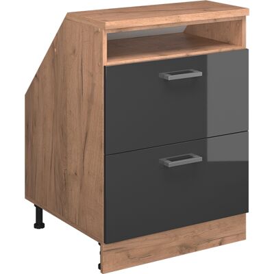 Meuble De Rangement Sous Pente Rion, Anthracite Haute Brillance, 60x81.6cm 2 Tiroirs, 60 Cm De Profondeur, Vicco - Publicité Meuble De Rangement Sous Pente Rion, Anthracite Haute Brillance, 60x81.6cm 2 Tiroirs, 60 Cm De Profondeur, Vicco - Publicité