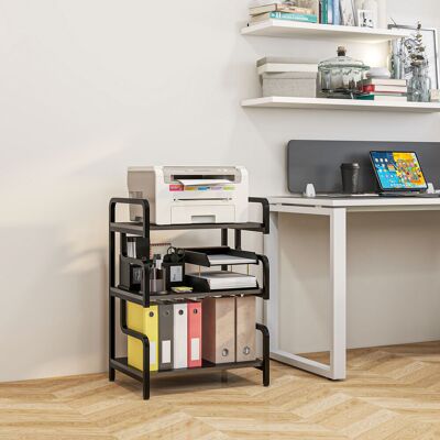 OEM Homcom Étagère De Rangement En Métal Design Industriel - 3 Niveaux, Structure En Acier, 55x40x77cm, Noir - Publicité OEM Homcom Étagère De Rangement En Métal Design Industriel - 3 Niveaux, Structure En Acier, 55x40x77cm, Noir - Publicité
