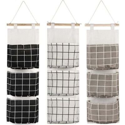 ABYSSE 3pcs Sac De Rangement Suspendu Avec 3 Poches(noir/gris/blanc), Étagère Mural En Tissu Panier Pochette De Rangement Organisateur Pour Chambre Salle De Bain Cuisine - Étanche & Élégant - Publicité ABYSSE 3pcs Sac De Rangement Suspendu Avec 3 Poches(noir/gris/blanc), Étagère Mural En Tissu Panier Pochette De Rangement Organisateur Pour Chambre Salle De Bain Cuisine - Étanche & Élégant - Publicité