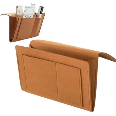 FOGSHIELD Rangement Feutre Table De Nuit Suspendue Chevet Suspendu Vide Poche Lit De Rangement Suspendu Lit Sac Sac Pochette Pour Téléphone Journal Stylo Magazine (brun) - Publicité FOGSHIELD Rangement Feutre Table De Nuit Suspendue Chevet Suspendu Vide Poche Lit De Rangement Suspendu Lit Sac Sac Pochette Pour Téléphone Journal Stylo Magazine (brun) - Publicité