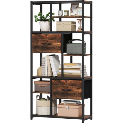 OEM Étagère De Rangement, 2 Tiroirs En Tissu, 9 Compartiments Ouverts, Étagère Autoportante Avec Structure En Acier, Marron Et Noir - Publicité OEM Étagère De Rangement, 2 Tiroirs En Tissu, 9 Compartiments Ouverts, Étagère Autoportante Avec Structure En Acier, Marron Et Noir - Publicité