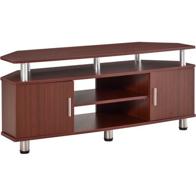 ARRIGONI Meuble Banc Tv Design Contemporain Multi-rangements : 2 Portes Niche Centrale Étagère Grand Plateau 120l X 40l X 52h Cm Chocolat Chromé - Publicité ARRIGONI Meuble Banc Tv Design Contemporain Multi-rangements : 2 Portes Niche Centrale Étagère Grand Plateau 120l X 40l X 52h Cm Chocolat Chromé - Publicité