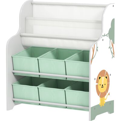 OEM Meuble Rangement Enfant, Rangement Jouet Enfant, 6 Tiroirs En Tissu Et Étagère À Deux Niveaux, 63x30x71cm, Vert - Publicité OEM Meuble Rangement Enfant, Rangement Jouet Enfant, 6 Tiroirs En Tissu Et Étagère À Deux Niveaux, 63x30x71cm, Vert - Publicité