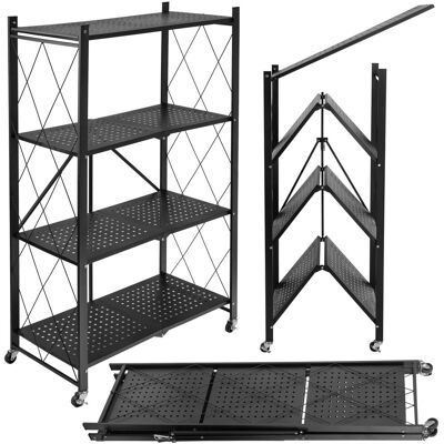 OEM Étagère Pliante Gestel À 4 Niveaux, Noire, Sur Roulettes - Publicité OEM Étagère Pliante Gestel À 4 Niveaux, Noire, Sur Roulettes - Publicité