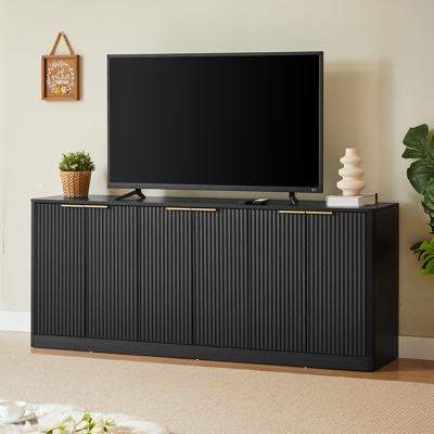 ACKERMAN Buffet Moderne 170cm Avec Forme Ondulée, Armoire De Rangement Au Design À Contours Courbés, Armoire À 6 Portes Avec Fonction De Rangement, Adapté Pour Cuisine/chambre À Coucher/salon, Noir, 1704070,5c - Publicité ACKERMAN Buffet Moderne 170cm Avec Forme Ondulée, Armoire De Rangement Au Design À Contours Courbés, Armoire À 6 Portes Avec Fonction De Rangement, Adapté Pour Cuisine/chambre À Coucher/salon, Noir, 1704070,5c - Publicité