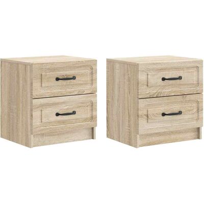 Maison Exclusive - Cabinet De Chevet 2 Pcs Chêne Sonoma 43 X 34,5 X 44,5 Cm - Publicité Maison Exclusive - Cabinet De Chevet 2 Pcs Chêne Sonoma 43 X 34,5 X 44,5 Cm - Publicité