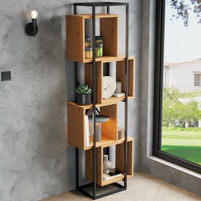 LEMONBEST Bibliothèque Étagère Ouverte 59x30x180 Cm Design Géométrique Mdf Métal Noir Décor Chêne - Publicité LEMONBEST Bibliothèque Étagère Ouverte 59x30x180 Cm Design Géométrique Mdf Métal Noir Décor Chêne - Publicité