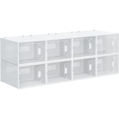 OEM Rangement À Chaussures Modulaire, Étagère Modulable À 8 Compartiments, Portes Magnétiques, 28 X 36 X 21 Cm, Transparent - Publicité OEM Rangement À Chaussures Modulaire, Étagère Modulable À 8 Compartiments, Portes Magnétiques, 28 X 36 X 21 Cm, Transparent - Publicité