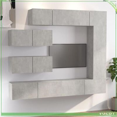 OEM Ensemble De Meubles Tv 7 Pcs - Faf7291712407765 - Gris Béton - Bois D'Ingénierie Résistant À L'Humidité - Design Mural - Publicité OEM Ensemble De Meubles Tv 7 Pcs - Faf7291712407765 - Gris Béton - Bois D'Ingénierie Résistant À L'Humidité - Design Mural - Publicité