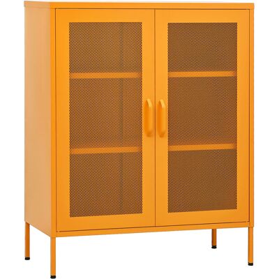 DESIGN IN Armoire De Rangement Jaune Moutarde 80 X 35 X 101,5 Cm Acier - Publicité DESIGN IN Armoire De Rangement Jaune Moutarde 80 X 35 X 101,5 Cm Acier - Publicité