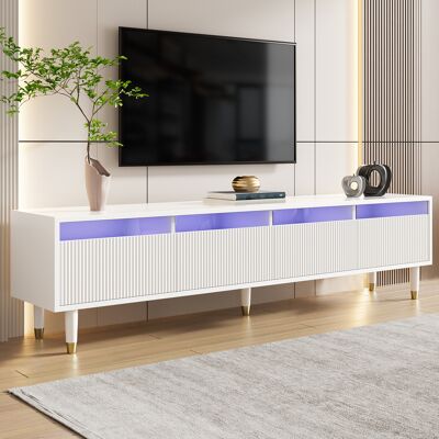 ACKERMAN Meuble Tv Blanc Moderne 178 Cm – Design Minimaliste, Grand Espace De Rangement, 4 Tiroirs, Mdf Et Acrylique, Idéal Pour Le Salon – Stable, Élégant Et Polyvalent - Publicité ACKERMAN Meuble Tv Blanc Moderne 178 Cm – Design Minimaliste, Grand Espace De Rangement, 4 Tiroirs, Mdf Et Acrylique, Idéal Pour Le Salon – Stable, Élégant Et Polyvalent - Publicité