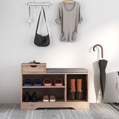 OEM Banc À Chaussures, Placard Niche + Surface En Revêtement Synthétique, 80x33x49cm, Blanc - Publicité OEM Banc À Chaussures, Placard Niche + Surface En Revêtement Synthétique, 80x33x49cm, Blanc - Publicité
