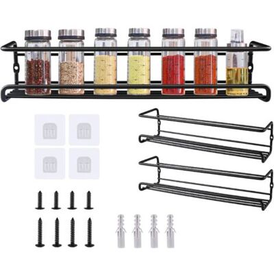 OEM Étagère À Épices Murale Noire – Lot De 2 – Métal Peint Haute Qualité – Installation Avec Crochets Autocollants Ou Vis – Dimensions 5,6 Cm De Diamètre - Publicité OEM Étagère À Épices Murale Noire – Lot De 2 – Métal Peint Haute Qualité – Installation Avec Crochets Autocollants Ou Vis – Dimensions 5,6 Cm De Diamètre - Publicité