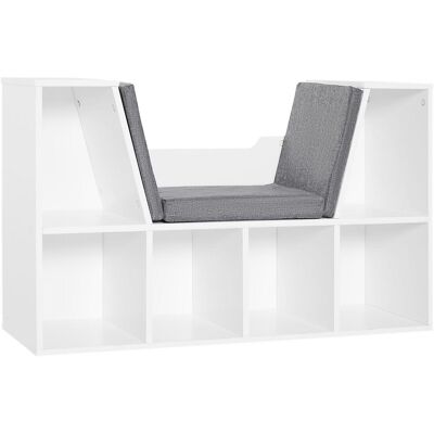 OEM Bibliothèque Homcom Avec Siège Intégré, Bibliothèque 6 Cases, Banc De Rangement Avec Coussin, Multifonctionnelle Pour Salon, Bureau, Chambre, 102 X 30 X 61 Cm, Blanc Et Gris - Publicité OEM Bibliothèque Homcom Avec Siège Intégré, Bibliothèque 6 Cases, Banc De Rangement Avec Coussin, Multifonctionnelle Pour Salon, Bureau, Chambre, 102 X 30 X 61 Cm, Blanc Et Gris - Publicité