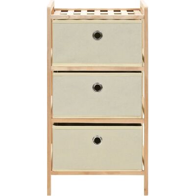 DESIGN IN Étagère De Rangement 3 Paniers Tissu Bois De Cèdre Beige - Publicité DESIGN IN Étagère De Rangement 3 Paniers Tissu Bois De Cèdre Beige - Publicité