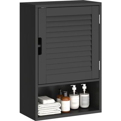 ARRIGONI Armoire Murale De Salle De Bain Avec Etagere Reglable Et Porte Amortie 40x20x60 Cm Noir - Publicité ARRIGONI Armoire Murale De Salle De Bain Avec Etagere Reglable Et Porte Amortie 40x20x60 Cm Noir - Publicité