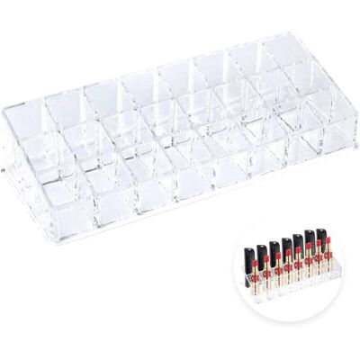 OEM Organisateur De Rouges À Lèvres, Boîte De Rangement Transparente Pour Rouges À Lèvres, Présentoir En Acrylique Avec 24 Compartiments Pour Rouges À Lèvres Et Gloss - Publicité OEM Organisateur De Rouges À Lèvres, Boîte De Rangement Transparente Pour Rouges À Lèvres, Présentoir En Acrylique Avec 24 Compartiments Pour Rouges À Lèvres Et Gloss - Publicité