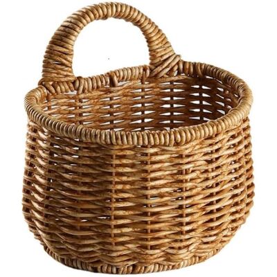 GRASSLIN 1 Panier Mural, Plastique Imitation Rotin, Design Tressé, Rangement Cuisine, Ustensiles - Publicité GRASSLIN 1 Panier Mural, Plastique Imitation Rotin, Design Tressé, Rangement Cuisine, Ustensiles - Publicité