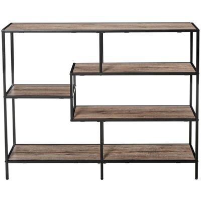 OEM Bibliothèque Asymétrique De Style Industriel En Bois Et Métal Pour Rangement De Livres, Documents Et Objets Décoratifs Idéal Pour Salon, Chambre À Coucher Ou Bureau - Publicité OEM Bibliothèque Asymétrique De Style Industriel En Bois Et Métal Pour Rangement De Livres, Documents Et Objets Décoratifs Idéal Pour Salon, Chambre À Coucher Ou Bureau - Publicité