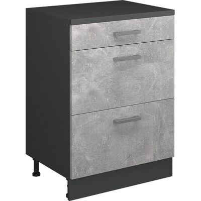 Commode D'Extension Rion, Béton/anthracite, 60x46cm Sans Pente Avec 3 Tiroirs, Vicco - Publicité Commode D'Extension Rion, Béton/anthracite, 60x46cm Sans Pente Avec 3 Tiroirs, Vicco - Publicité
