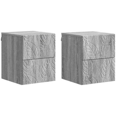 Cabinet De Chevet Mural 2 Pcs Sonoma Gris 34,5 X 33 X 40 Cm Vidaxl - Publicité Cabinet De Chevet Mural 2 Pcs Sonoma Gris 34,5 X 33 X 40 Cm Vidaxl - Publicité