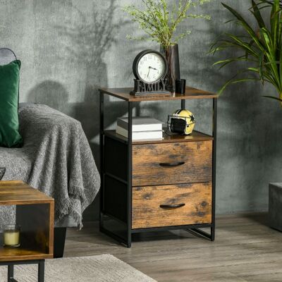 ALLAUVE Commode De Rangement À Tiroirs En Textile Pliable, Étagère Au Style Industriel, Meuble Auxiliaire Pour Séjour, Teinte Brun Rustique - Publicité ALLAUVE Commode De Rangement À Tiroirs En Textile Pliable, Étagère Au Style Industriel, Meuble Auxiliaire Pour Séjour, Teinte Brun Rustique - Publicité