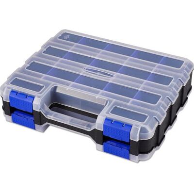 ABYSSE Boîte De Rangement Pour Petites Pièces - Organiseur Double Face - 34 Compartiments - Avec Séparateurs En Plastique Amovibles Pour Vis, Écrous, Clous, Boulons - Publicité ABYSSE Boîte De Rangement Pour Petites Pièces - Organiseur Double Face - 34 Compartiments - Avec Séparateurs En Plastique Amovibles Pour Vis, Écrous, Clous, Boulons - Publicité