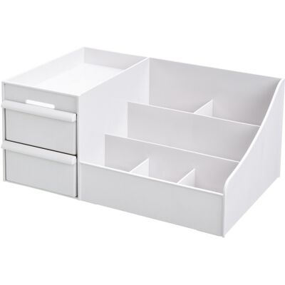 Generic Rangement Maquillage Et 2 Tiroirs, Grande Capacité Organisateur Maquillage Pour Dresser, Salle De Bain, Boite A Maquillage, Rangement Salle De Bain - Publicité Generic Rangement Maquillage Et 2 Tiroirs, Grande Capacité Organisateur Maquillage Pour Dresser, Salle De Bain, Boite A Maquillage, Rangement Salle De Bain - Publicité