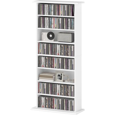 OEM Meuble Rangement Cd/dvd 8 Compartiments 6 Étagères Réglables 360 Cd/185 Dvd Blanc - Publicité OEM Meuble Rangement Cd/dvd 8 Compartiments 6 Étagères Réglables 360 Cd/185 Dvd Blanc - Publicité