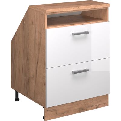 Meuble De Rangement Sous Pente Rion, Blanc Haute Brillance, 60x81.6cm 2 Tiroirs, 60 Cm De Profondeur, Vicco - Publicité Meuble De Rangement Sous Pente Rion, Blanc Haute Brillance, 60x81.6cm 2 Tiroirs, 60 Cm De Profondeur, Vicco - Publicité