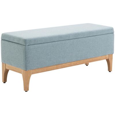 OEM Banc De Rangement Rembourré En Tissu, Style Nordique — 110 X 39 X 45 Cm (h) — Bleu Clair Avec Assise Confortable Et Rangement Intérieur Idéal Pour Salon, Chambre À Coucher Ou Bureau - Publicité OEM Banc De Rangement Rembourré En Tissu, Style Nordique — 110 X 39 X 45 Cm (h) — Bleu Clair Avec Assise Confortable Et Rangement Intérieur Idéal Pour Salon, Chambre À Coucher Ou Bureau - Publicité
