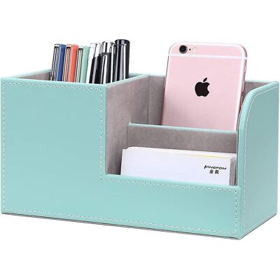 LAVVE Organiseur De Bureau En Cuir Pu, Porte-stylo-crayon, Porte-cartes De Visite, Porte-télécommande (s-vert Menthe) - Publicité LAVVE Organiseur De Bureau En Cuir Pu, Porte-stylo-crayon, Porte-cartes De Visite, Porte-télécommande (s-vert Menthe) - Publicité