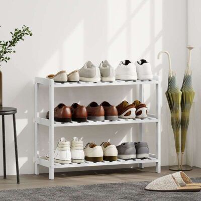 Generic Étagère À Chaussures, Porte Chaussures 3 Niveaux, Étagères À Lattes, En Bois De Pin, 70 X 26 X 57,5 Cm, Blanc - Publicité Generic Étagère À Chaussures, Porte Chaussures 3 Niveaux, Étagères À Lattes, En Bois De Pin, 70 X 26 X 57,5 Cm, Blanc - Publicité