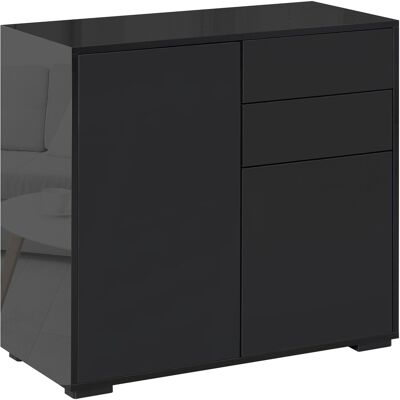 ACKERMAN Buffet Noir, Armoire De Rangement Avec 2 Tiroirs Et 2 Portes, Anti-basculement Pour Salon Et Chambre, 117x36x74cm - Publicité ACKERMAN Buffet Noir, Armoire De Rangement Avec 2 Tiroirs Et 2 Portes, Anti-basculement Pour Salon Et Chambre, 117x36x74cm - Publicité