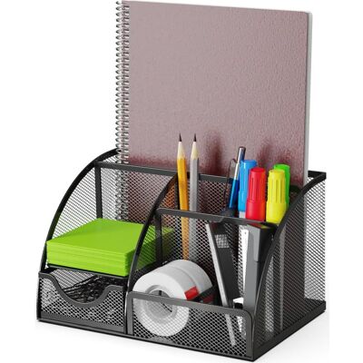 Vision Organiseur De Bureau Avec Tiroir Et 6 Compartiments, Gain De Place, Idéal Pour Ranger Crayons, Post-it, Trombones Et Agrafes, Noir - Publicité Vision Organiseur De Bureau Avec Tiroir Et 6 Compartiments, Gain De Place, Idéal Pour Ranger Crayons, Post-it, Trombones Et Agrafes, Noir - Publicité